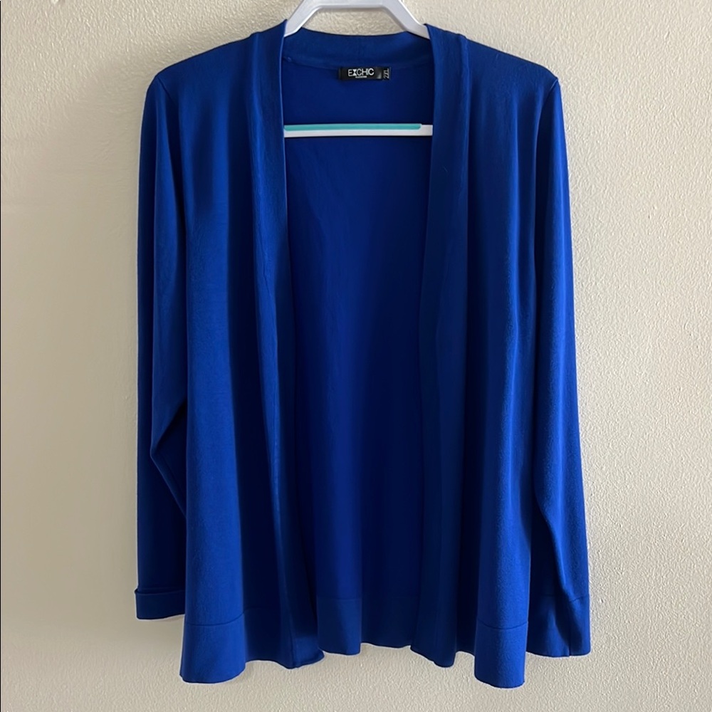 Cato Blue Cardigan Sweater Lightweight Open-Front